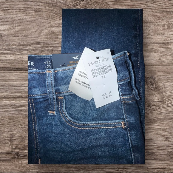 Hollister High Rise Super Skinny Jeans Womens Size 0 Distressed Stretch NWT - Picture 4 of 4